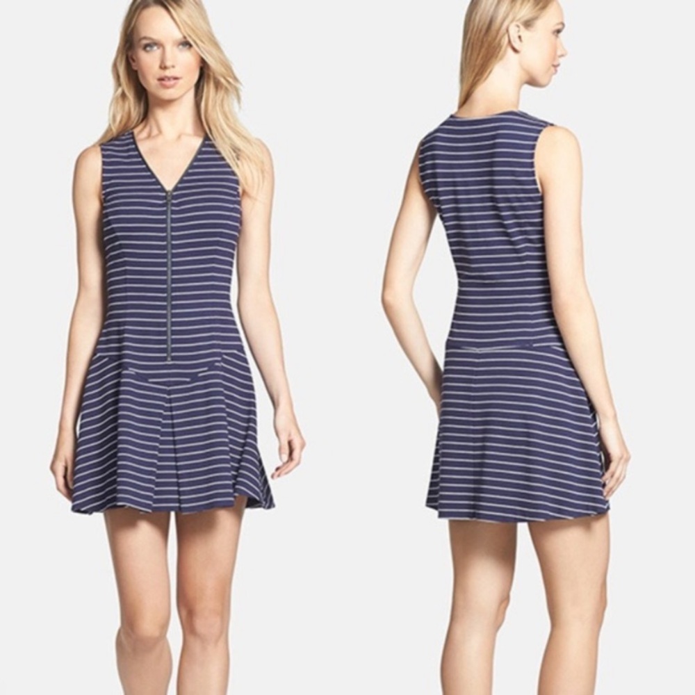 Clearance 🔥🔥 Theory Navy and White Striped Mini Dress